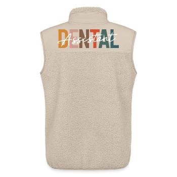 Dental Assist Color Block Design - Unisex Sherpa Gilet by Stanley/Stella - beige - Back - AI Model Male 178 light (178cm)
