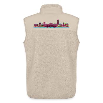 Silhouette de Bordeaux Place de la Bourse Art - Veste sans manches sherpa unisexe Stanley/Stella - beige - Dos - AI Model Male 178 light (178cm)