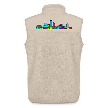 Eindhoven City Skyline Evoluon Moderne Linienkunst - Unisex Sherpaweste von Stanley/Stella - Beige - Hinten - AI Model Male 178 light (178cm)