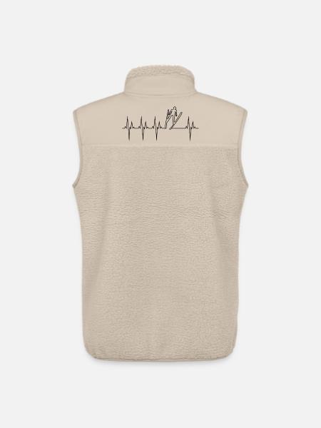 Ski Jumping Electrocardiogram ECG Ski Jumping - Unisex Sherpa Gilet by Stanley/Stella - beige