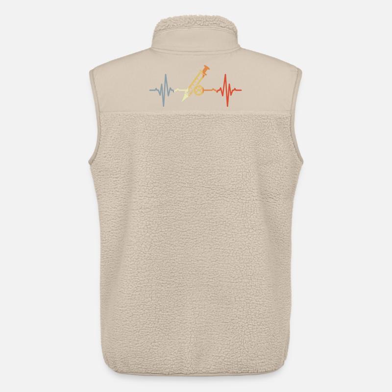 Tiermedizin Spritze EKG - Unisex Sherpaweste von Stanley/Stella - Beige