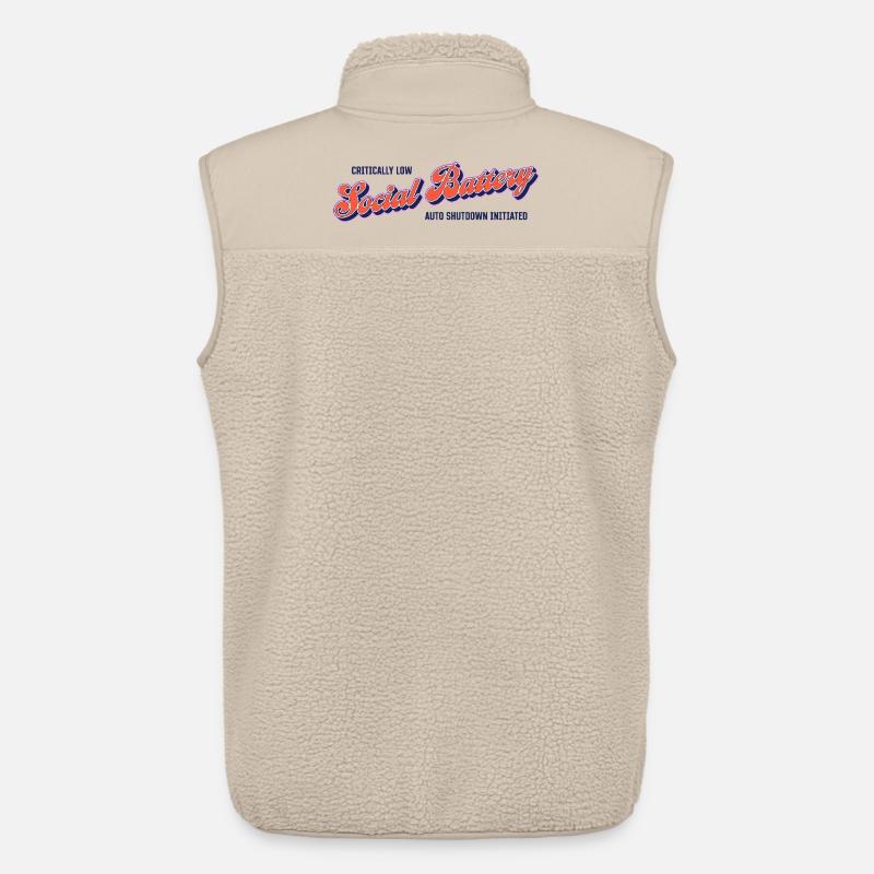 Battery level: Social empty – autoshutdown activated - Unisex Sherpa Gilet by Stanley/Stella - beige
