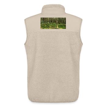 Lichter Waldlandschaft Druckdesign - Unisex Sherpaweste von Stanley/Stella - Beige - Hinten - AI Model Male 178 light (178cm)