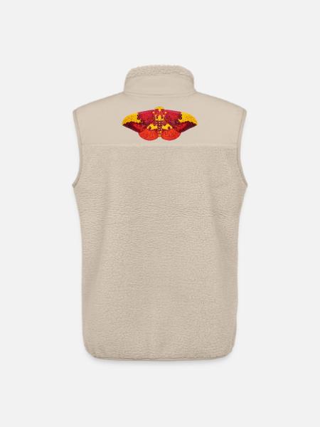 Imperial Moth Eacles imperialis - Unisex Sherpa Gilet by Stanley/Stella - beige