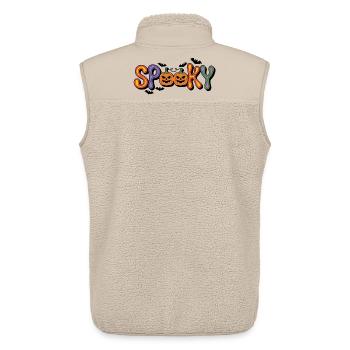 Spooky Pumpkin Lettering - Unisex Sherpa Gilet by Stanley/Stella - beige - Back - AI Model Male 178 light (178cm)