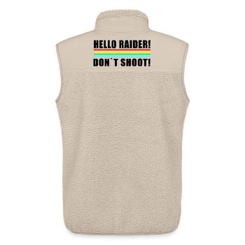 Hello Raider Neon Stripes in Retro Colors don't shot - Unisex Sherpa Gilet by Stanley/Stella - beige - Back - AI Model Male 178 light (178cm)