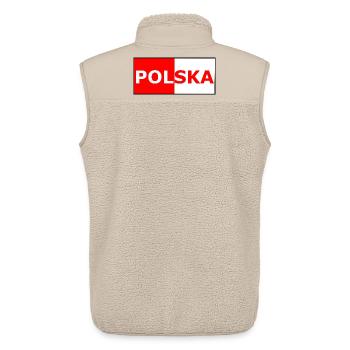 Polska Farbblock Flaggendesign - Unisex Sherpaweste von Stanley/Stella - Beige - Hinten - AI Model Male 178 light (178cm)