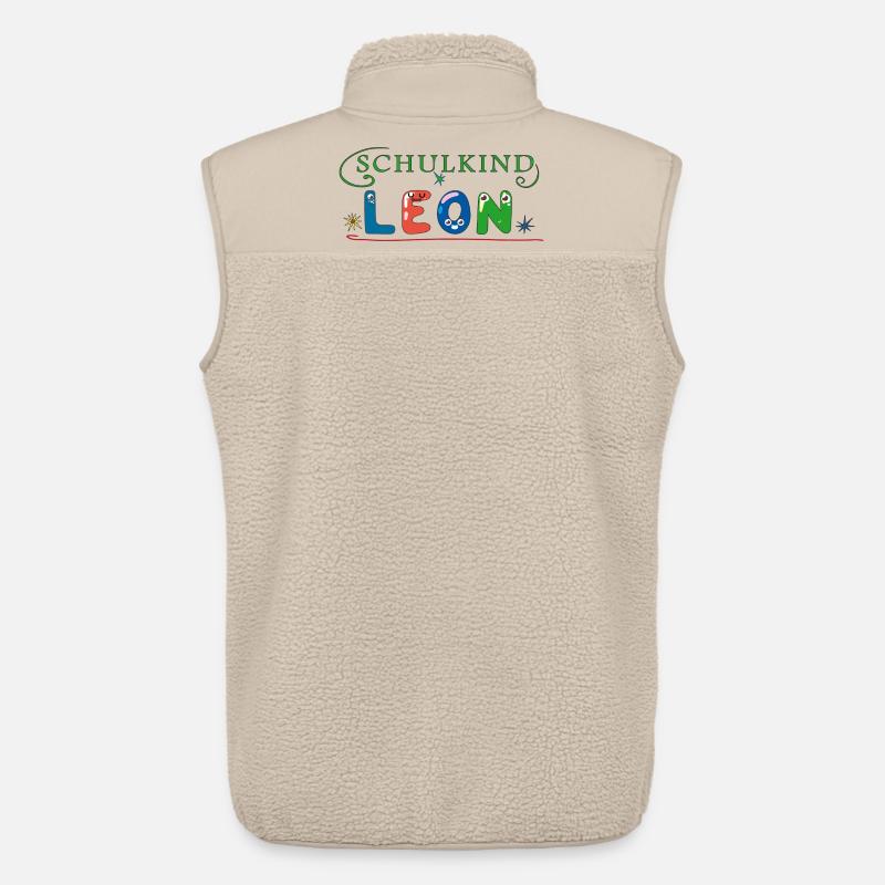 Schulkind Leon - Unisex Sherpaweste von Stanley/Stella - Beige