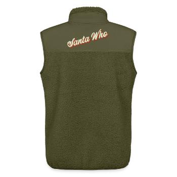 Santa Who Christmas Design - Unisex Sherpaweste von Stanley/Stella - Khaki - Hinten - AI Model Male 178 light (178cm)