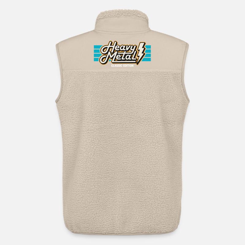 Retro Heavy Metal Abzeichen mit Blitz - Unisex Sherpaweste von Stanley/Stella - Beige