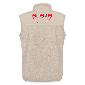 Frohen Muttertag Mama Rotes Herz Liebe Mütter - Unisex Sherpaweste von Stanley/Stella - Beige - Hinten - AI Model Male 178 light (178cm)