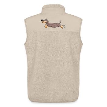 Flotter Dackel - Unisex Sherpaweste von Stanley/Stella - Beige - Hinten - AI Model Male 178 light (178cm)