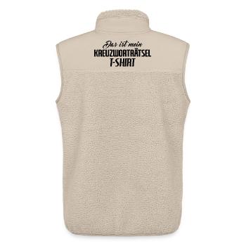 Das ist mein Kreuzworträtsel T-Shirt - Unisex Sherpaweste von Stanley/Stella - Beige - Hinten - AI Model Male 178 light (178cm)