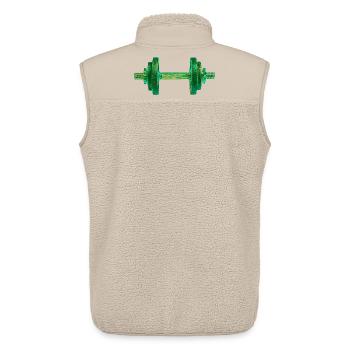 Hantel Retro Bodybuilder Design für Fitnessstudio - Unisex Sherpaweste von Stanley/Stella - Beige - Hinten - AI Model Male 178 light (178cm)