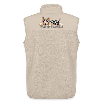 Der Welsh Corgi Cardigan - Unisex Sherpaweste von Stanley/Stella - Beige - Hinten - AI Model Male 178 light (178cm)
