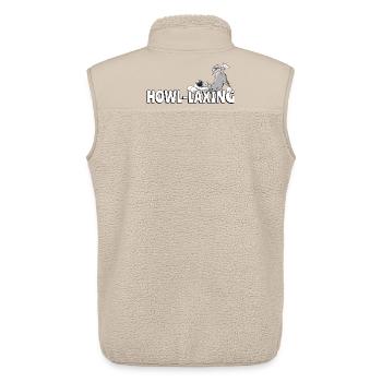 Wolf fart saying I farting wild animal cartoon - Unisex Sherpa Gilet by Stanley/Stella - beige - Back - AI Model Male 178 light (178cm)