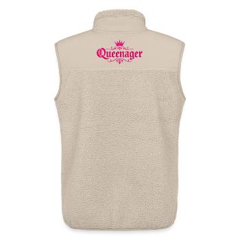 Queenager Krone für stolze junggebliebene Frauen - Veste sans manches sherpa unisexe Stanley/Stella - beige - Dos - AI Model Male 178 light (178cm)