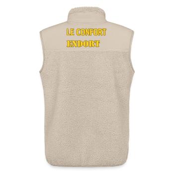 Comfort puts you to sleep. - Unisex Sherpa Gilet by Stanley/Stella - beige - Back - AI Model Male 178 light (178cm)