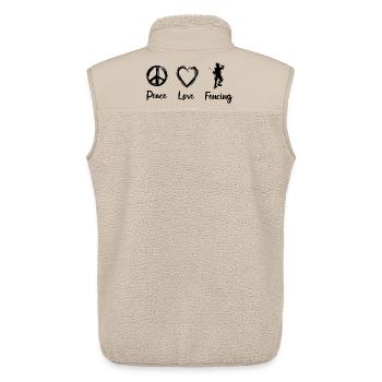 Love of fencing - Unisex Sherpa Gilet by Stanley/Stella - beige - Back - AI Model Male 178 light (178cm)