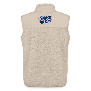 SMASH THE DAY Motivation for padel and tennis - Unisex Sherpa Gilet by Stanley/Stella - beige - Back - AI Model Male 178 light (178cm)