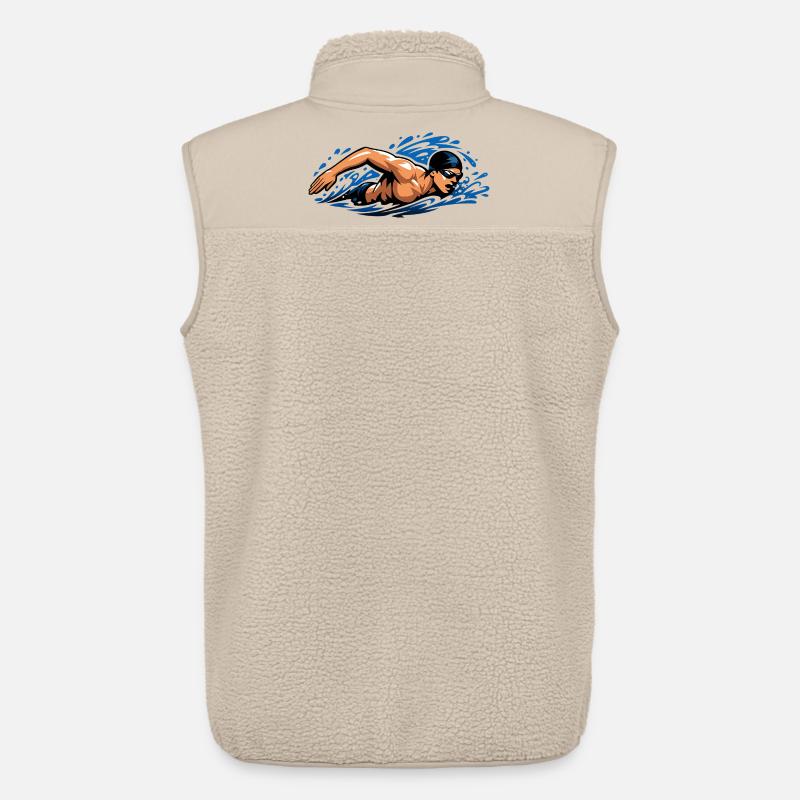 Freistil Schwimmer Dynamisches Wasser - Unisex Sherpaweste von Stanley/Stella - Beige