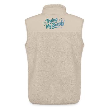 Trying My Best - Achtsamkeit Spruch - Unisex Sherpaweste von Stanley/Stella - Beige - Hinten - AI Model Male 178 light (178cm)