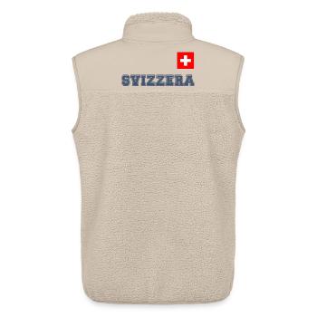 SVIZZERA - SCHWEIZ Trikot Look - mit Fahne Flagge - Unisex Sherpaweste von Stanley/Stella - Beige - Hinten - AI Model Male 178 light (178cm)
