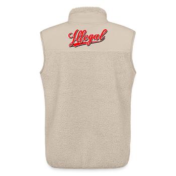 démo illégale illégalement illégale - Veste sans manches sherpa unisexe Stanley/Stella - beige - Dos - AI Model Male 178 light (178cm)