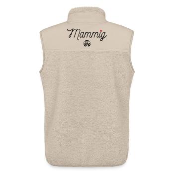 Mammig Triskell Fête des mères Bretonne - Veste sans manches sherpa unisexe Stanley/Stella - beige - Dos - AI Model Male 178 light (178cm)