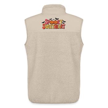 Spooky Sweetheart Pumpkin Halloween - Unisex Sherpa Gilet by Stanley/Stella - beige - Back - AI Model Male 178 light (178cm)