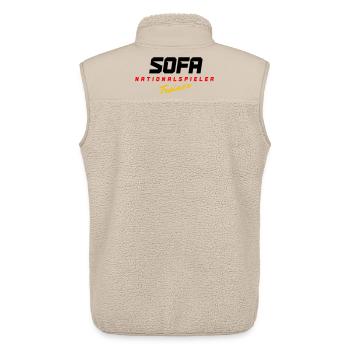 Sofa Nationalspieler - Unisex Sherpaweste von Stanley/Stella - Beige - Hinten - AI Model Male 178 light (178cm)