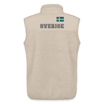 SCHWEDEN - SVERIGE Trikot Look - Flagge auf Brust - Unisex Sherpaweste von Stanley/Stella - Beige - Hinten - AI Model Male 178 light (178cm)