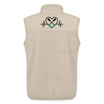 Kanu Kajak Herz Paddel Welle Outdoor Sport - Unisex Sherpaweste von Stanley/Stella - Beige - Hinten - AI Model Male 178 light (178cm)