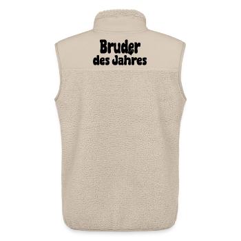 Bruder des Jahres – Herz - Unisex Sherpaweste von Stanley/Stella - Beige - Hinten - AI Model Male 178 light (178cm)
