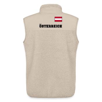 ÖSTERREICH Trikot Look - Flagge Fahne auf Brust - Unisex Sherpaweste von Stanley/Stella - Beige - Hinten - AI Model Male 178 light (178cm)