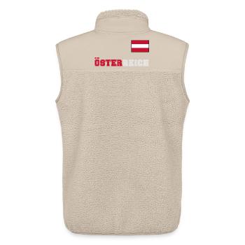 ÖSTERREICH Trikot Look - Flagge Fahne auf Brust - Unisex Sherpaweste von Stanley/Stella - Beige - Hinten - AI Model Male 178 light (178cm)