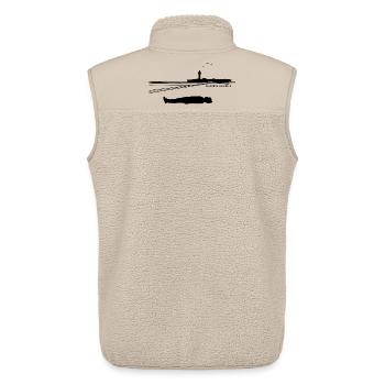 Coordonnées Tempelhofer Feld - Chemise Berlin - Veste sans manches sherpa unisexe Stanley/Stella - beige - Dos - AI Model Male 178 light (178cm)