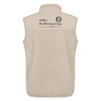 Bitcoin Reise Schriftzug - Unisex Sherpaweste von Stanley/Stella - Beige - Hinten - AI Model Male 178 light (178cm)