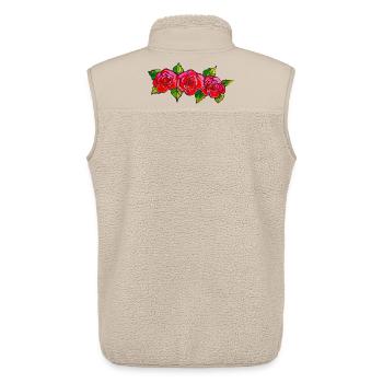 Rosenband im Pinkrot-Design - Unisex Sherpaweste von Stanley/Stella - Beige - Hinten - AI Model Male 178 light (178cm)