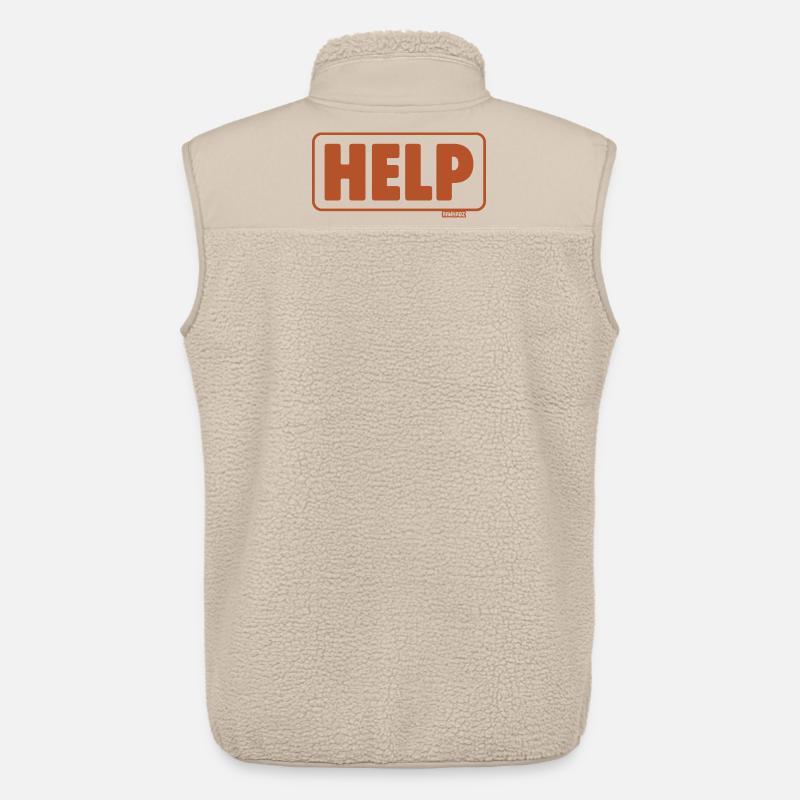 Notruf Schild Retro Design Hilfe - Unisex Sherpaweste von Stanley/Stella - Beige