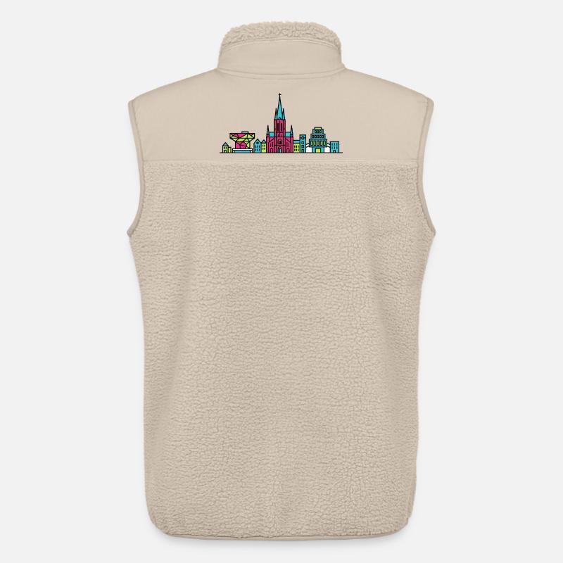 Antwerpener Stadtskyline-Kathedrale Moderne Linienkunst - Unisex Sherpaweste von Stanley/Stella - Beige