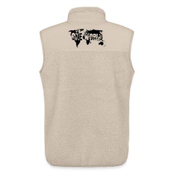 One World -White - Unisex Sherpaweste von Stanley/Stella - Beige - Hinten - AI Model Male 178 light (178cm)