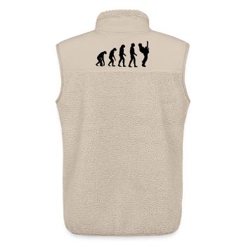Evolution of the guitarist, guitar, musician # - Unisex Sherpa Gilet by Stanley/Stella - beige - Back - AI Model Male 178 light (178cm)
