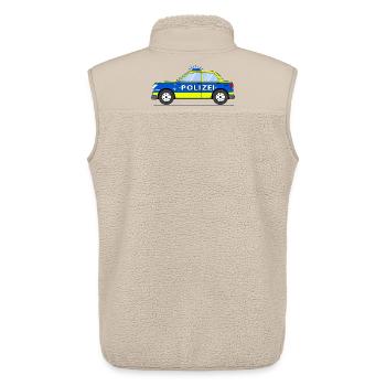Police car in blue and yellow - Unisex Sherpa Gilet by Stanley/Stella - beige - Back - AI Model Male 178 light (178cm)