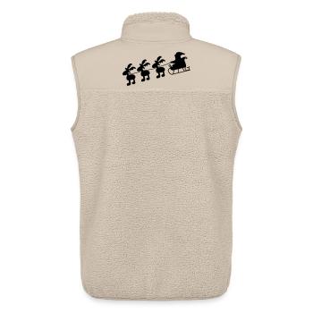 Santa Claus with sleigh - Unisex Sherpa Gilet by Stanley/Stella - beige - Back - AI Model Male 178 light (178cm)