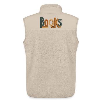 Letters as Books Typography - Unisex Sherpa Gilet by Stanley/Stella - beige - Back - AI Model Male 178 light (178cm)