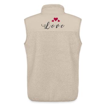 Amour Cœur Passion Sentiments Déclaration Amoureux - Veste sans manches sherpa unisexe Stanley/Stella - beige - Dos - AI Model Male 178 light (178cm)