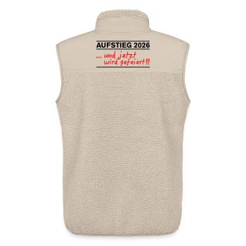 Aufsteiger 2026 Aufstieg jetzt wird gefeiert - Unisex Sherpaweste von Stanley/Stella - Beige - Hinten - AI Model Male 178 light (178cm)