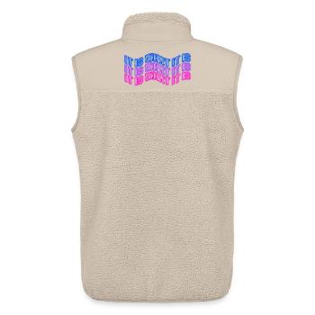 It Is What It Is (Phrase) Neon Sign Style - Unisex Sherpa Gilet by Stanley/Stella - beige - Back - AI Model Male 178 light (178cm)