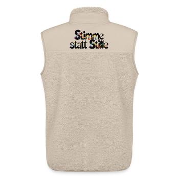 Motif de déclaration sympa pour un courage plus civilisé - Veste sans manches sherpa unisexe Stanley/Stella - beige - Dos - AI Model Male 178 light (178cm)